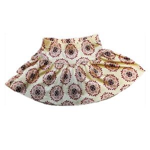Tea Collection Pale Yellow and Pink Floral Skirt